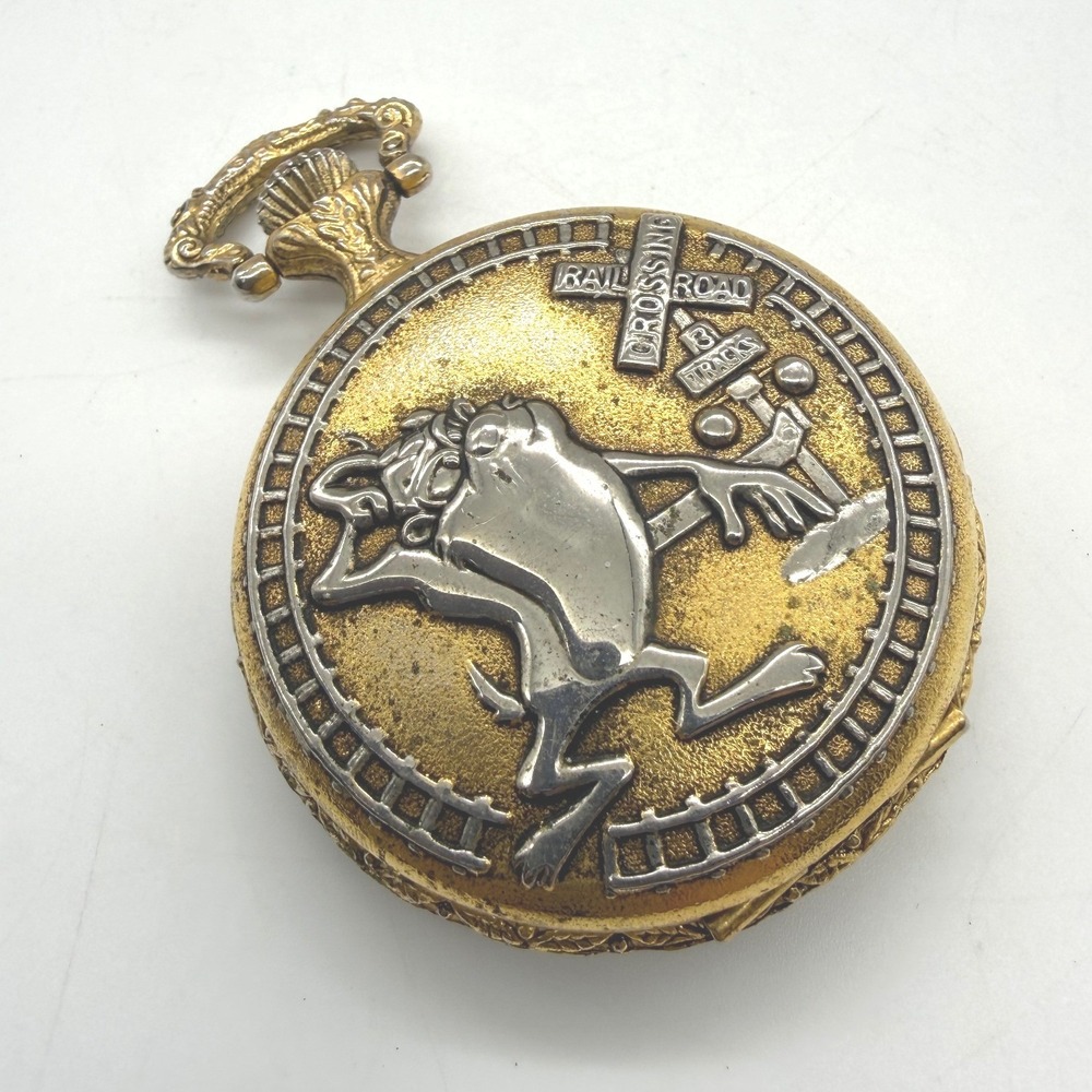 Works VTG 1996 Armitron Looney Tunes Taz Tasmanian Devil ACME Pocket Watch